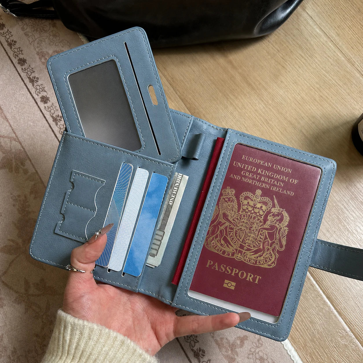Portadocumentos de Cuero Bordado