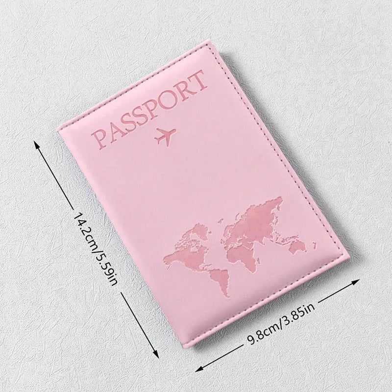 Funda de pasaporte de cuero PU para hombres y mujeres.