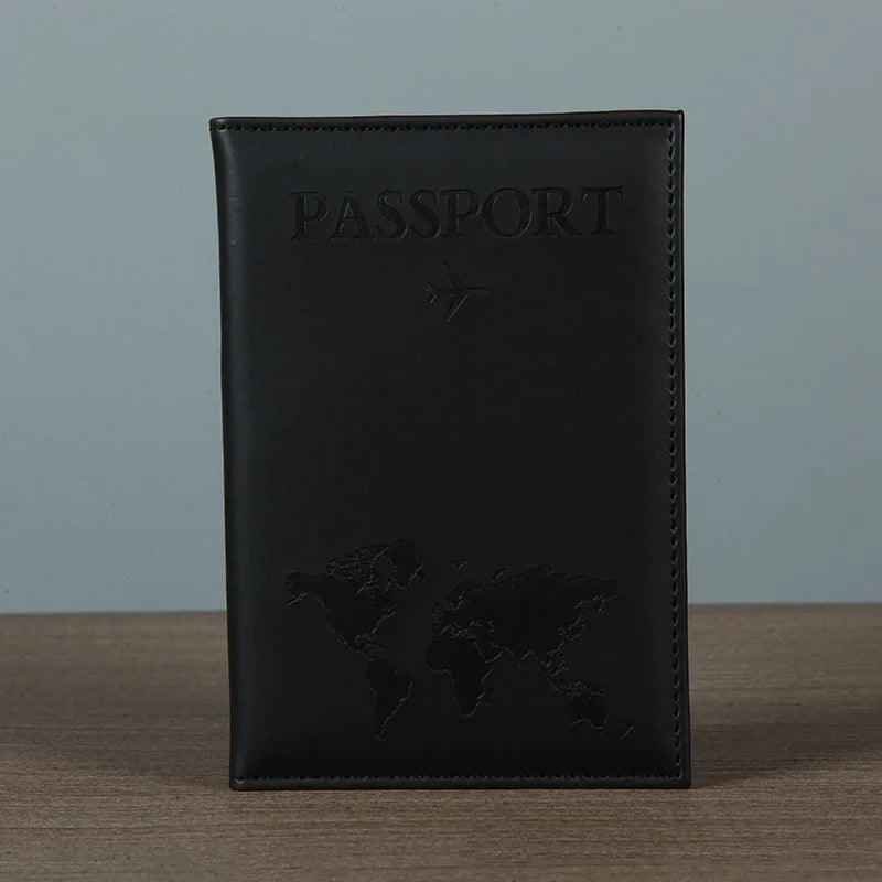 Funda de pasaporte de cuero PU para hombres y mujeres.