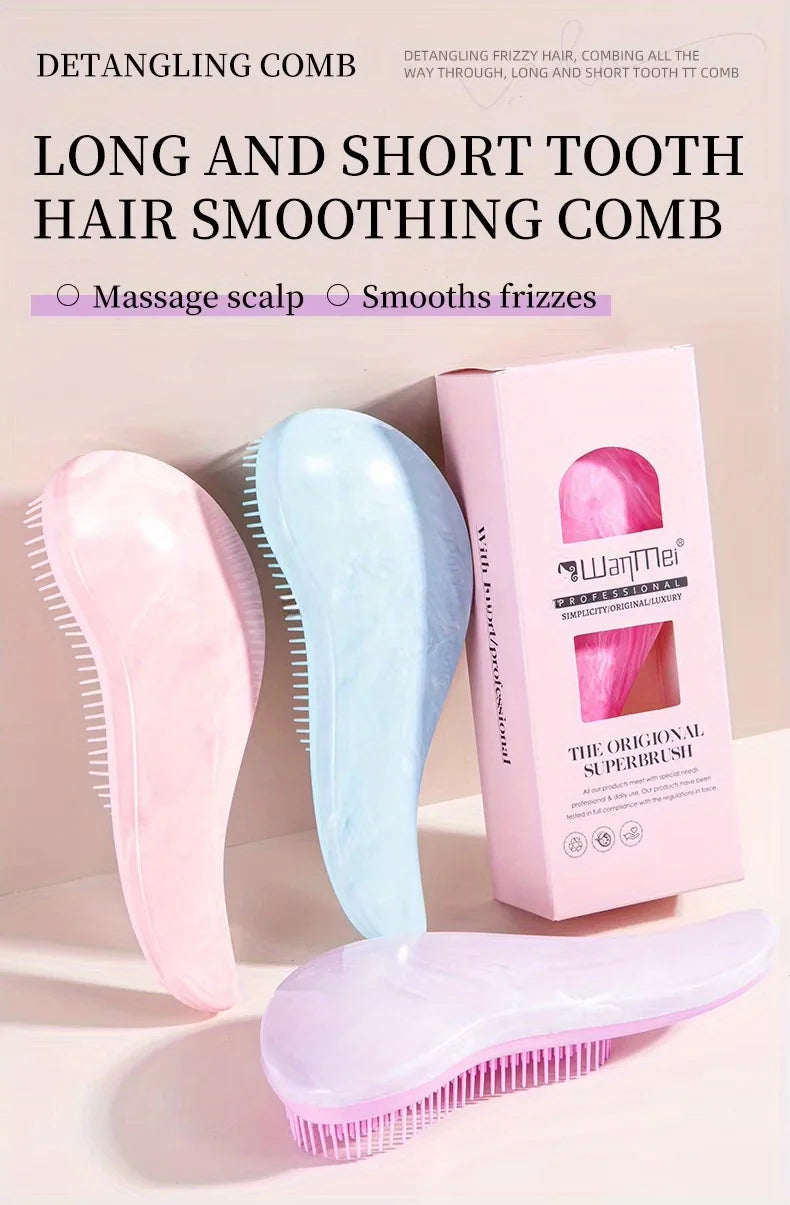 1 Uds. Cepillo para desenredar el cabello, peine suave para masaje del cuero