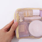 Bolsa de Maquillaje de Malla | Colores Vibrantes | Gran Capacidad | Estuche de Tocador