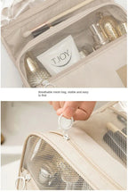 Bolsa de maquillaje de viaje de alta calidad, organizador de artículos de tocador impermeable, Neceser para mujer, bolsa de lavado con gancho para baño, bolsa de almacenamiento de maquillaje con gancho