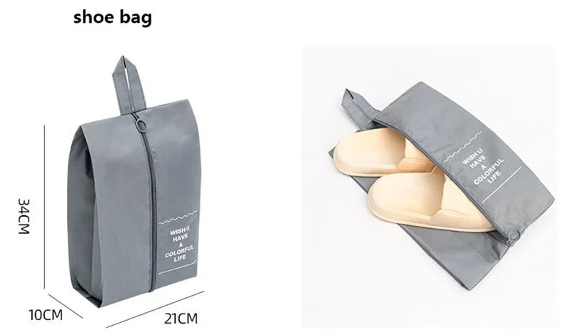 Conjunto de viaje, bolsas de almacenamiento, cubos de embalaje, dormitorios para estudiantes, bolsas de clasificación de ropa, artículos de tocador digitales, bolsa organizadora de zapatos