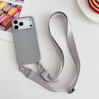 Funda de silicona mate con cordón y correa para collar cruzado para iPhone 17 16 15 14 Pro Max 11 12 13 XR X XS 8 Plus