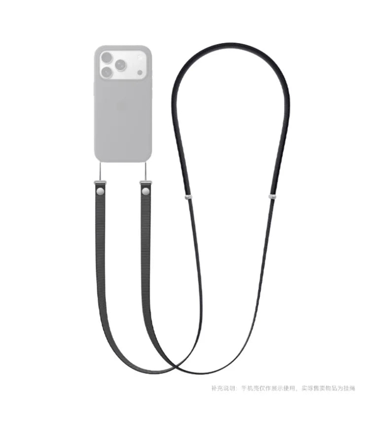 Correa Magnética Tejida Oficial de Alta Gama para iPhone 17 16 15 Pro Max 17 Air, Correa Cruzada Antipérdida para Teléfono Apple