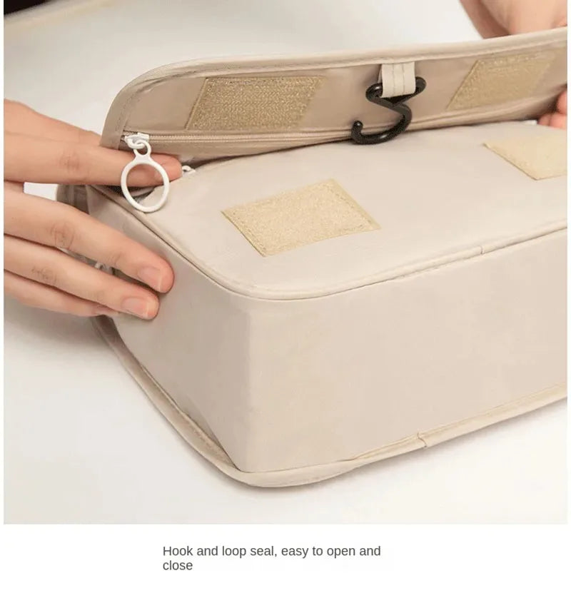 Bolsa de maquillaje de viaje de alta calidad, organizador de artículos de tocador impermeable, Neceser para mujer, bolsa de lavado con gancho para baño, bolsa de almacenamiento de maquillaje con gancho