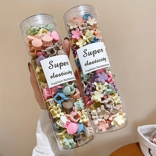 20/30/50 juegos de mini pinzas para el cabello, lindos accesorios para el cabello de plástico en forma de flor, trenzas de color puro, adecuados para adolescentes, lindos g