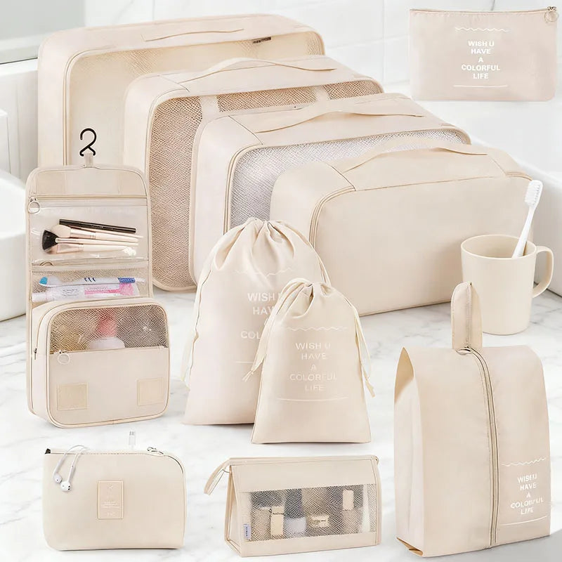 Conjunto de viaje, bolsas de almacenamiento, cubos de embalaje, dormitorios para estudiantes, bolsas de clasificación de ropa, artículos de tocador digitales, bolsa organizadora de zapatos