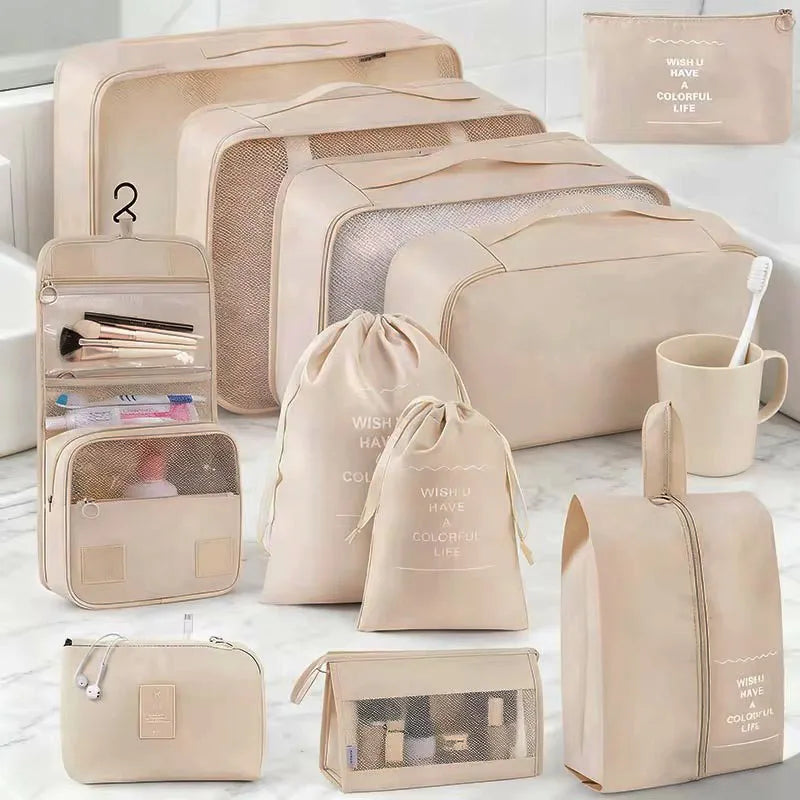 Conjunto de viaje, bolsas de almacenamiento, cubos de embalaje, dormitorios para estudiantes, bolsas de clasificación de ropa, artículos de tocador digitales, bolsa organizadora de zapatos