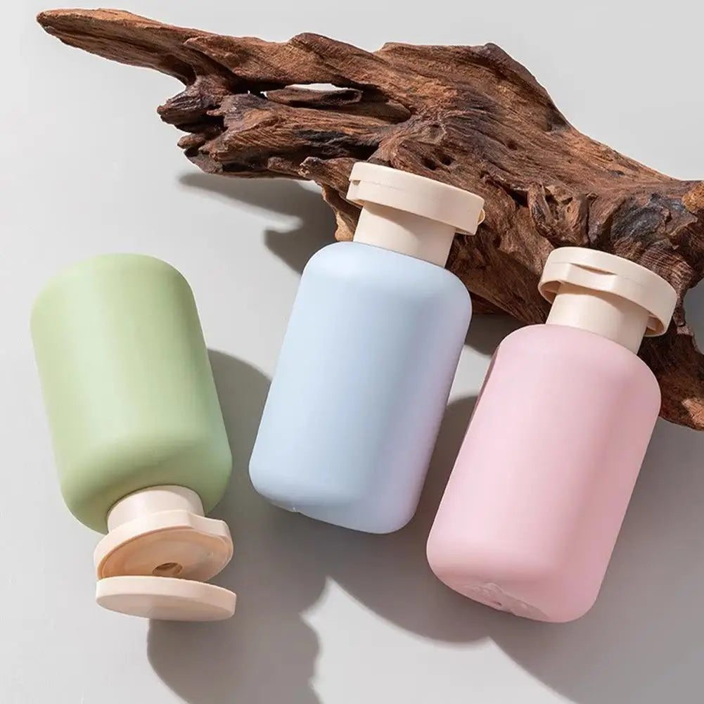 3 botellas dispensadoras de silicona de 100 ml con bomba de presión para viaje, accesorios portátiles de ABS, contenedor vacío a prueba de fugas para champú/loción