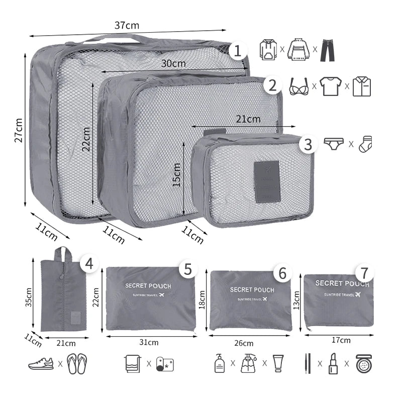 Bolsa de almacenamiento de viaje, Maleta de gran capacidad, almacenamiento de equipaje.