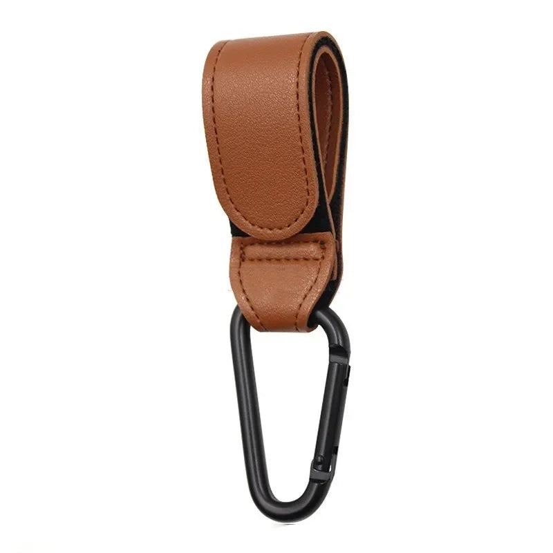 1/2 Uds. Bolsa de cuero PU para bebé, gancho para cochecito