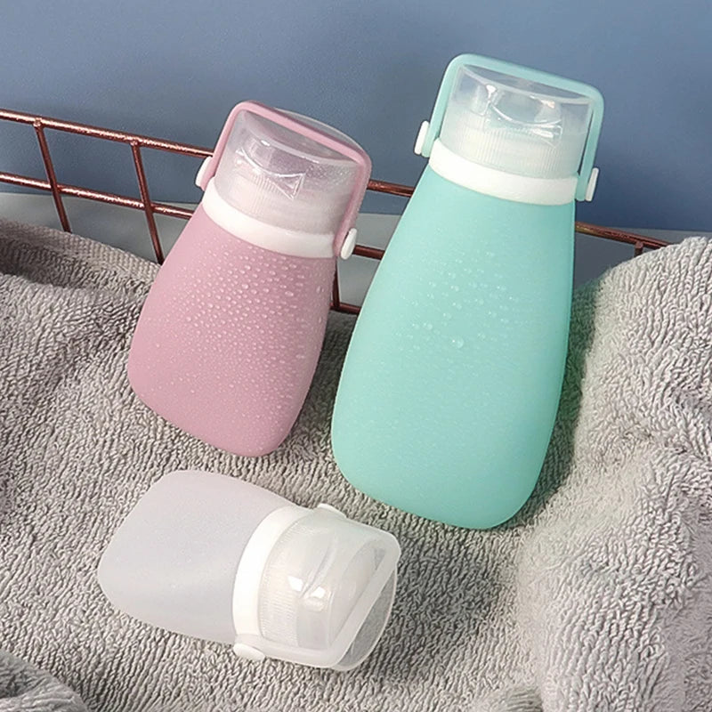 Botella de viaje de silicona portátil, almacenamiento de cosméticos