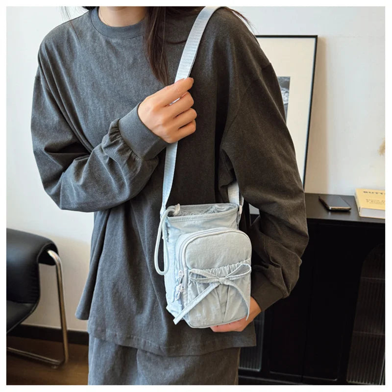 Nueva Bolsa Ligera para Teléfono Móvil, para Mujer, Deportiva, para Ciclismo, con Porta Botella de Agua, para Viajes, Diseño con Nudos