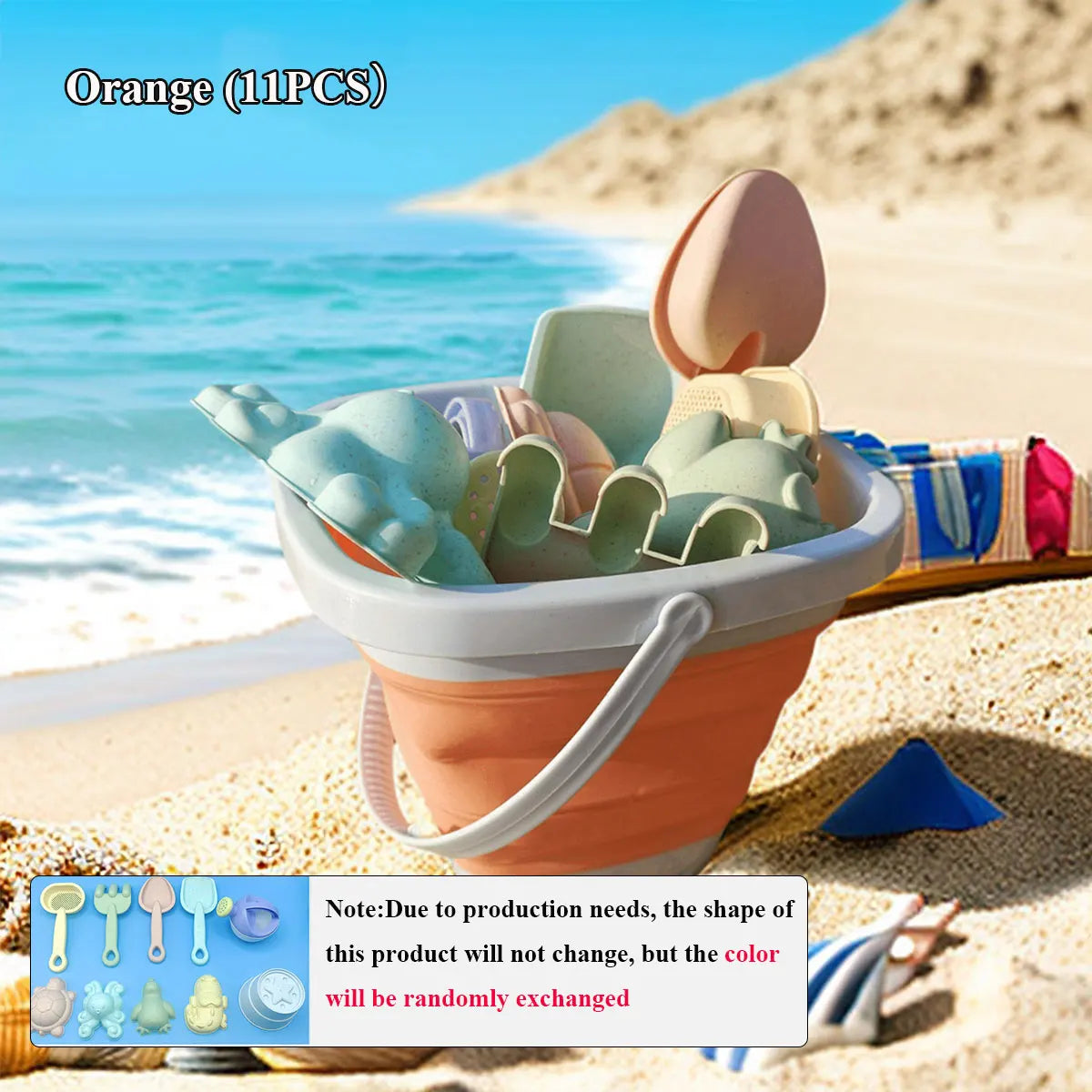 Set de Juguetes para Playa con Cubeta Plegable |