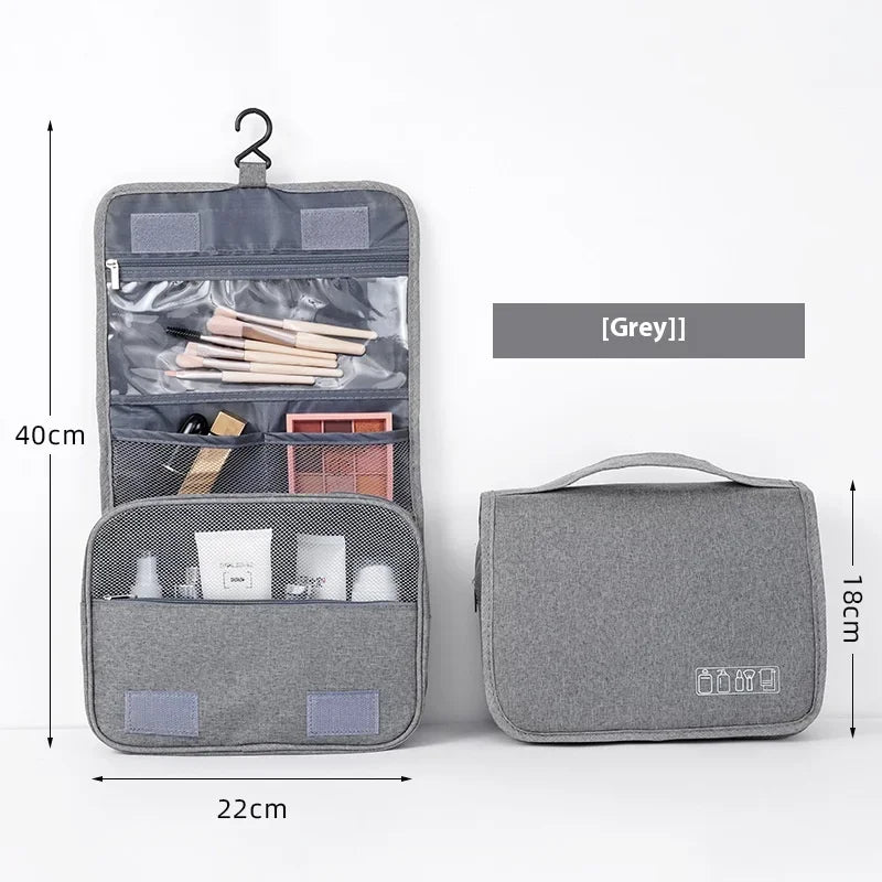Neceser plegable, organizador, almacenamiento colgante, estuche de maquillaje para baño, bolsa de cosméticos, viaje para viajes de negocios