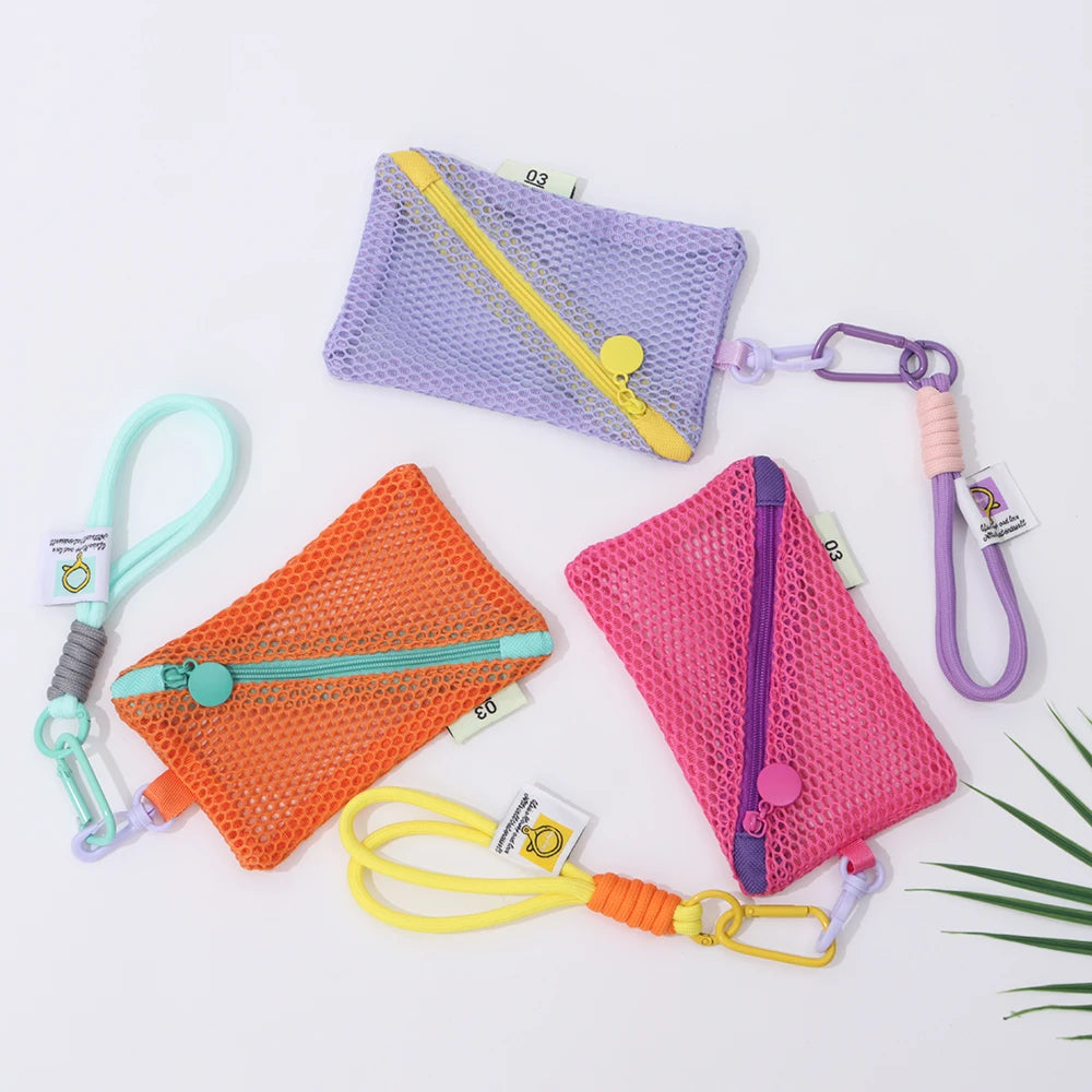 Bolsa de Maquillaje de Malla | Colores Vibrantes | Gran Capacidad | Estuche de Tocador