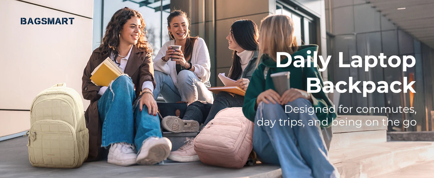 BAGSMART-mochilas informales para ordenador portátil para mujer