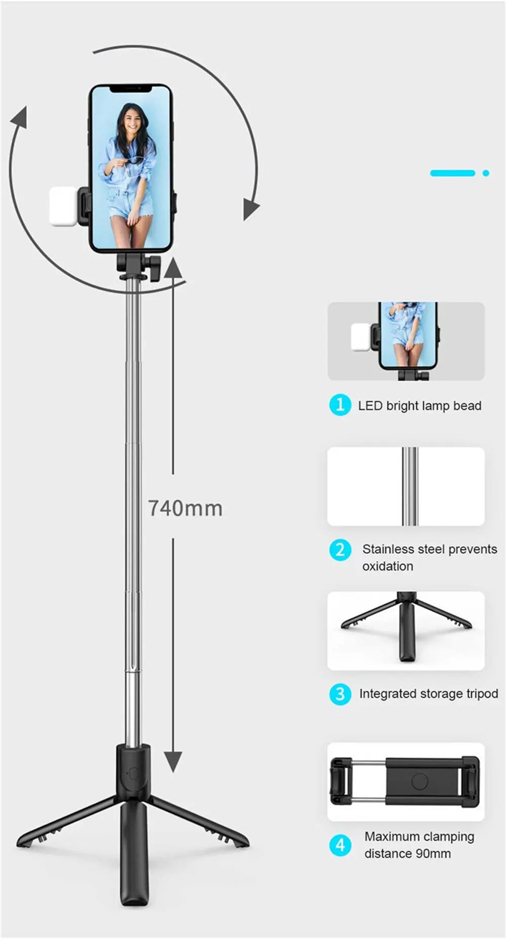 Trípode para Selfie Bluetooth