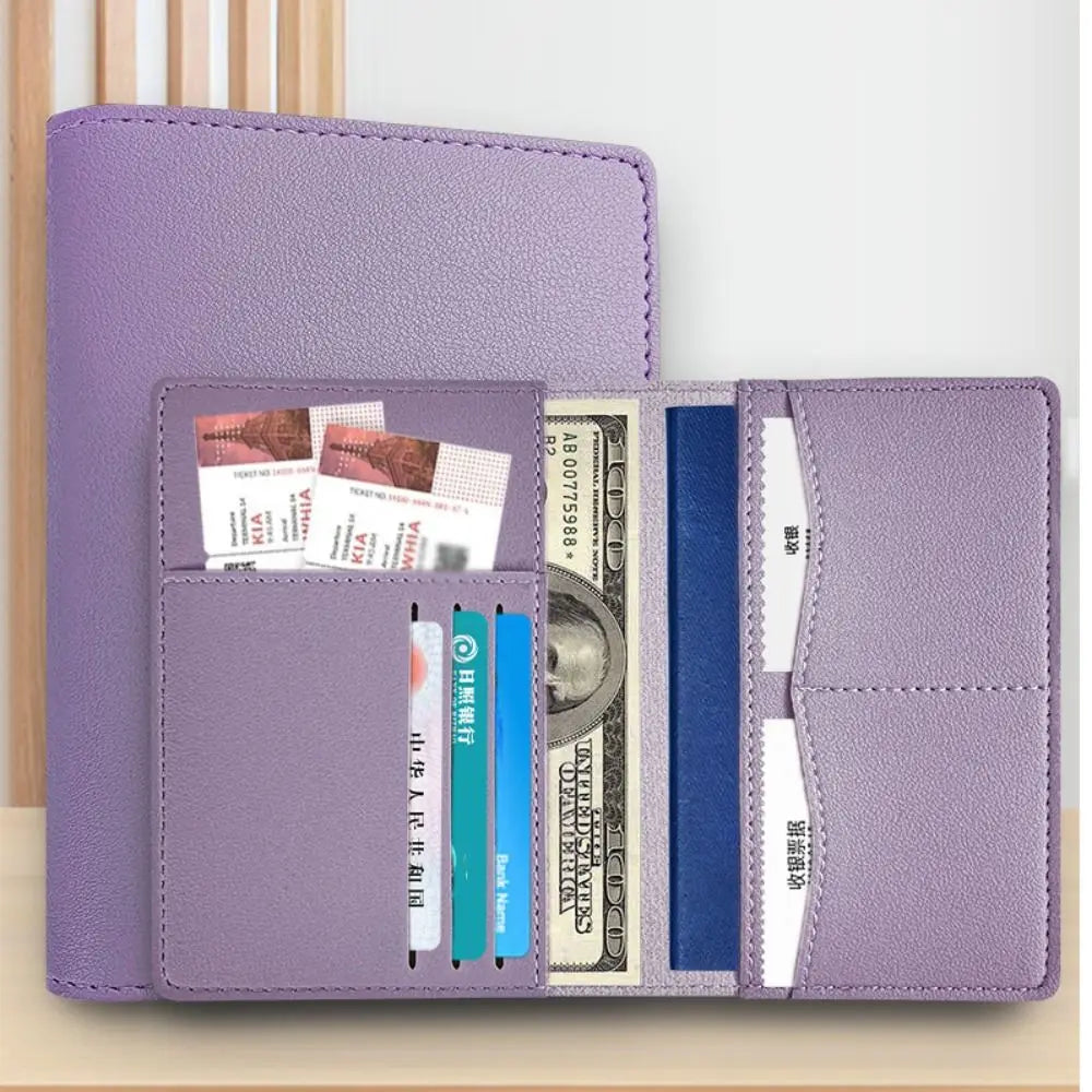 Funda para Pasaporte de Viaje en PU | Porta Pasaporte con Ranuras para Tarjetas y Billetes