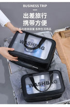 Bolsa de maquillaje de PU transparente doble con separación en seco y húmedo, bolsa de lavado portátil, bolsa de almacenamiento de cosméticos, artículos esenciales para viajes, fitness y natación