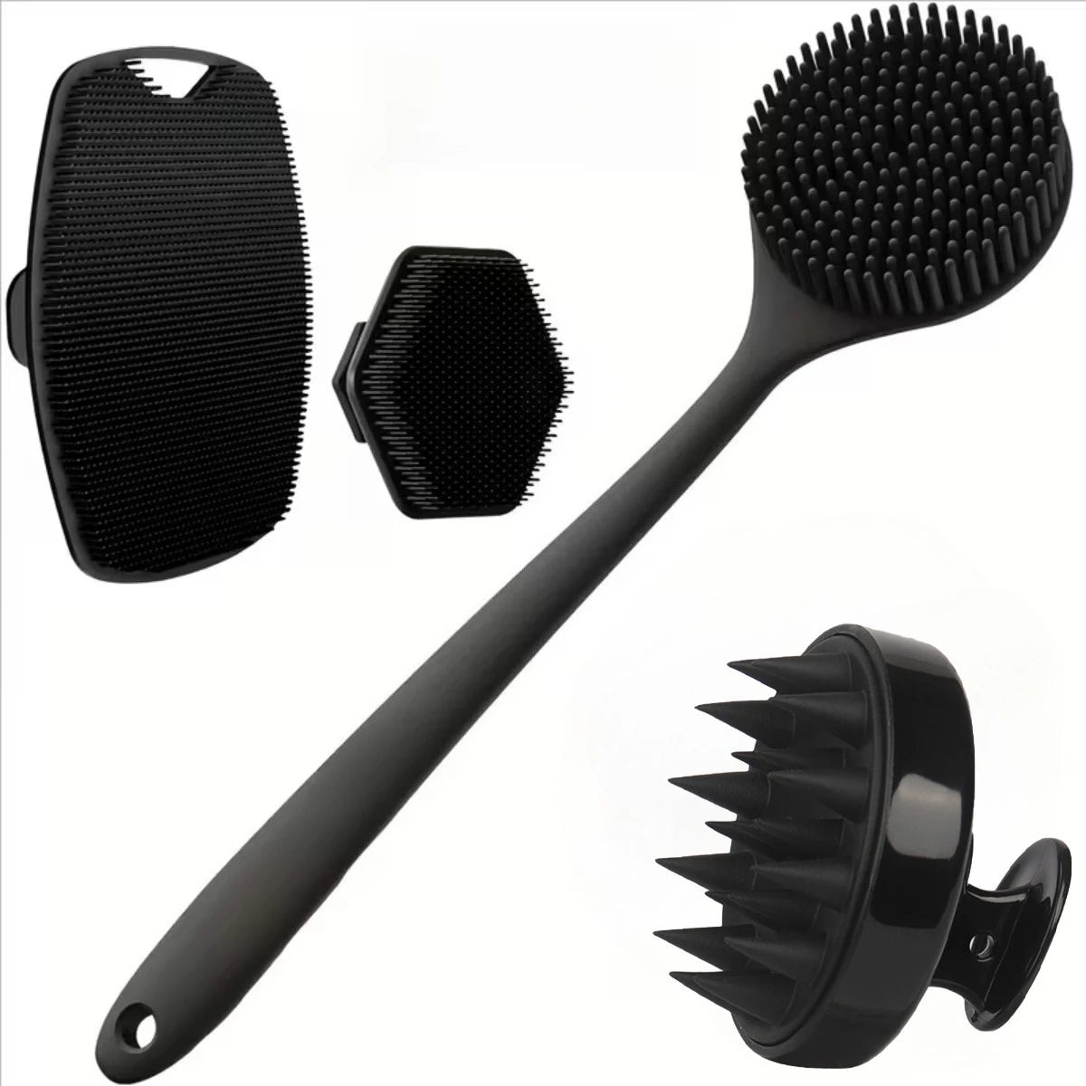 Juego de 4 Cepillos Exfoliantes de Silicona para el Cuerpo