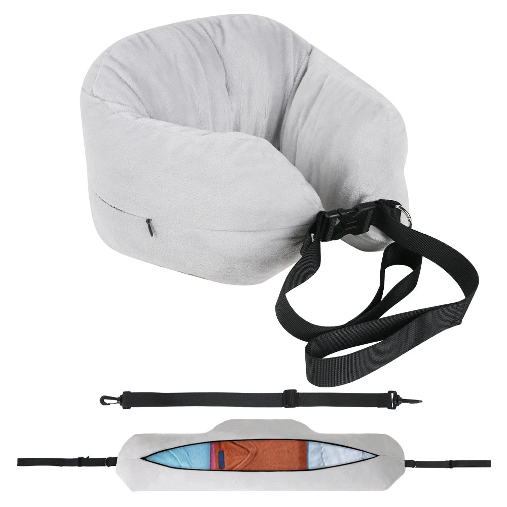Almohada de Viaje para Cuello con Compartimento para Ropa