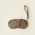 Bolsa de gafas de cuero PU con patrón de lichi suave, estuche Retro para gafas de sol, estuche portátil con marco para miopía, almacenamiento Simple para gafas