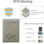 Funda de pasaporte de cuero PU para hombres y mujeres.