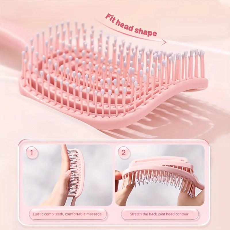 Peine de masaje para el cabello WANMEI, voluminizador y desenredante, con diseño hueco, herramientas de peinado para pelucas de cabello natural.