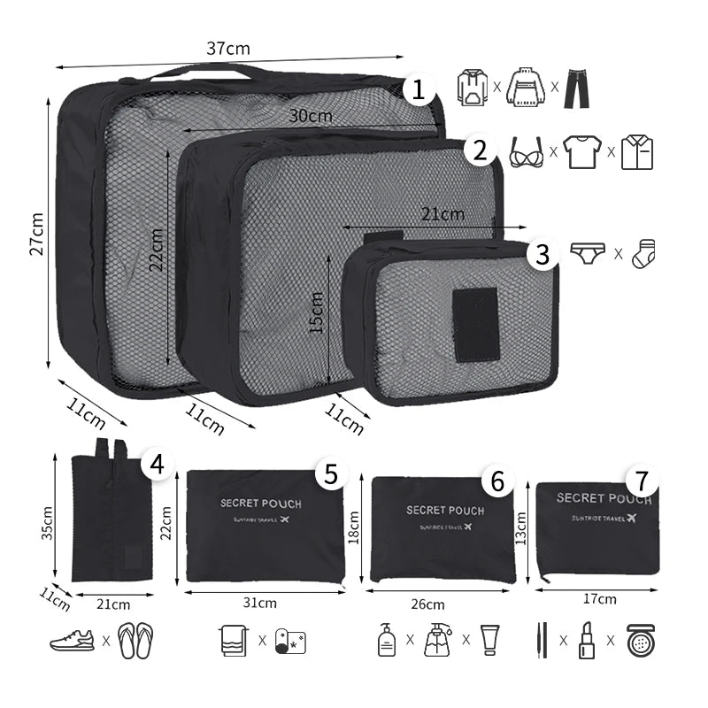 Bolsa de almacenamiento de viaje, Maleta de gran capacidad, almacenamiento de equipaje.