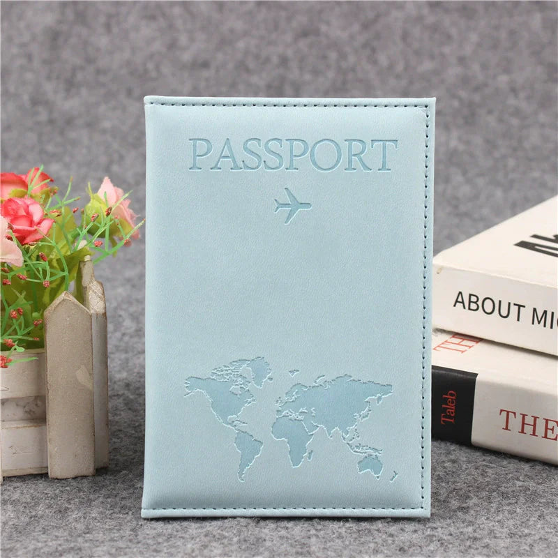 Funda de pasaporte de cuero PU para hombres y mujeres.