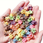 20/30/50 juegos de mini pinzas para el cabello, lindos accesorios para el cabello de plástico en forma de flor, trenzas de color puro, adecuados para adolescentes, lindos g