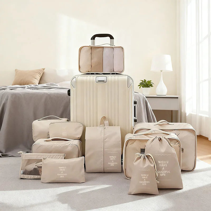 Conjunto de viaje, bolsas de almacenamiento, cubos de embalaje, dormitorios para estudiantes, bolsas de clasificación de ropa, artículos de tocador digitales, bolsa organizadora de zapatos