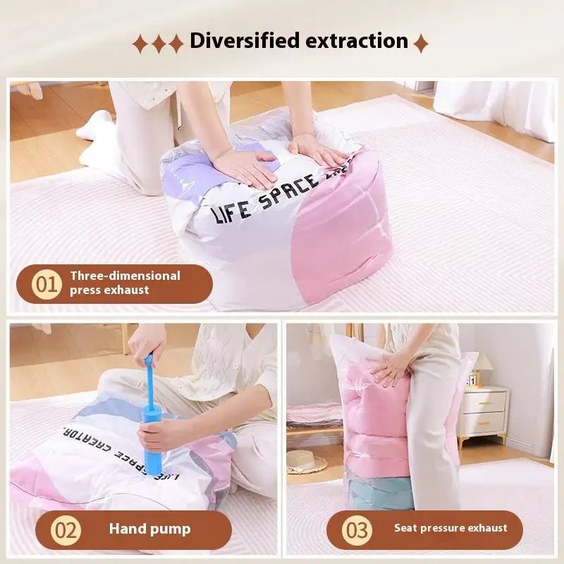 Bolsas de Vacío sin Bomba | Compresión para Ropa y Mantas | Accesorios de Viaje