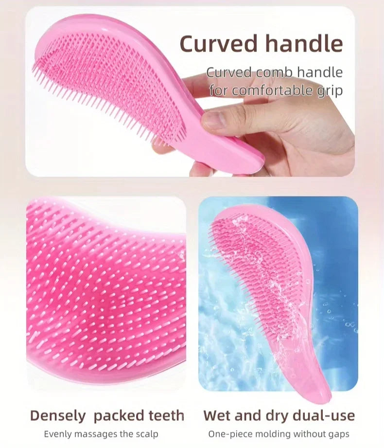 1 Uds. Cepillo para desenredar el cabello, peine suave para masaje del cuero