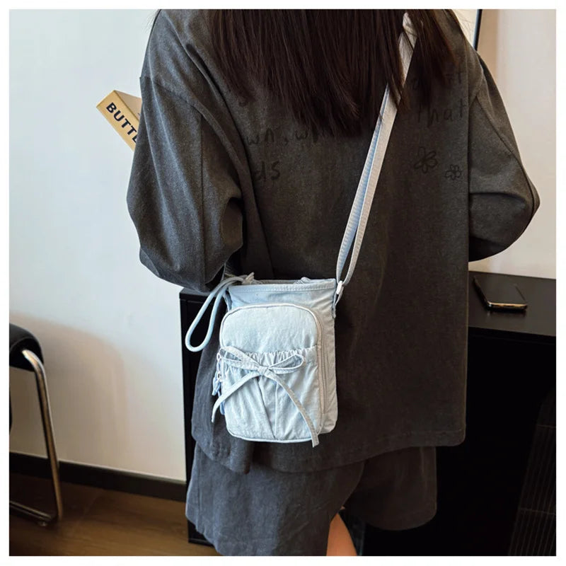 Nueva Bolsa Ligera para Teléfono Móvil, para Mujer, Deportiva, para Ciclismo, con Porta Botella de Agua, para Viajes, Diseño con Nudos