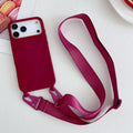 Funda de silicona mate con cordón y correa para collar cruzado para iPhone 17 16 15 14 Pro Max 11 12 13 XR X XS 8 Plus